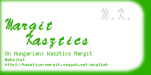 margit kasztics business card